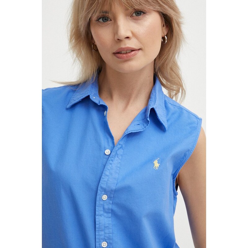 Polo Ralph Lauren camicia in cotone donna colore blu 211906512