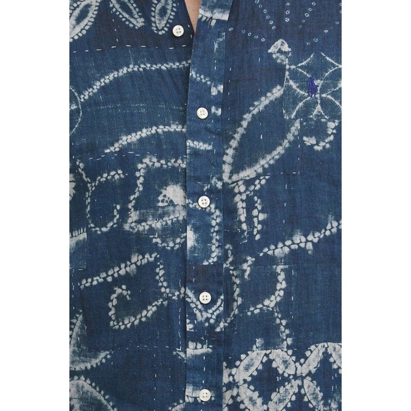 Polo Ralph Lauren camicia di lino colore blu 710934647