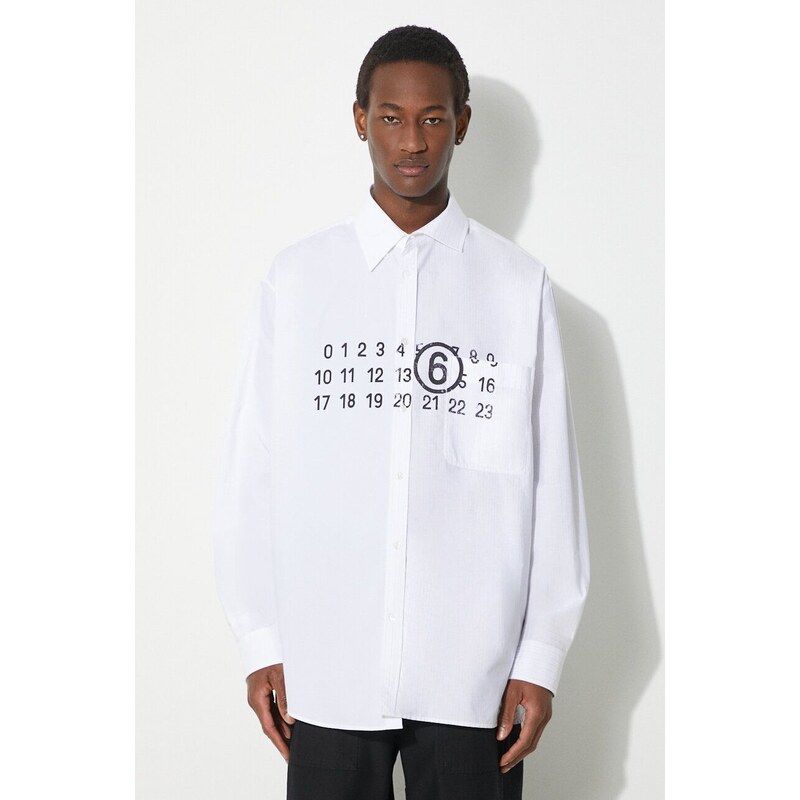 MM6 Maison Margiela camicia in cotone uomo colore bianco SH0DT0005