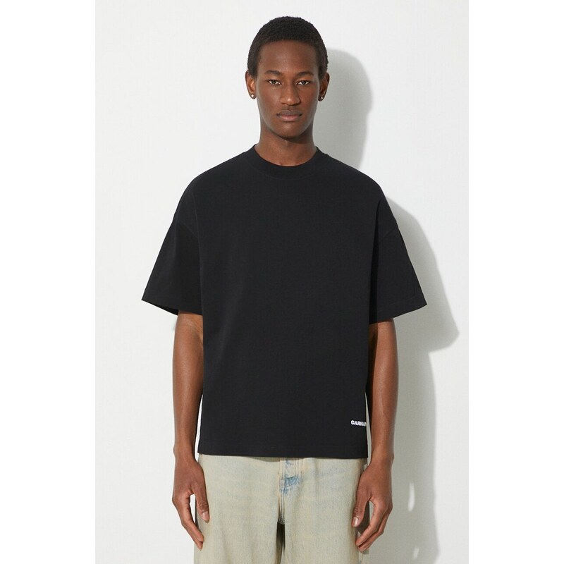 Carhartt WIP t-shirt in cotone S/S Link Script T-Shirt uomo colore nero I031373.0D2XX