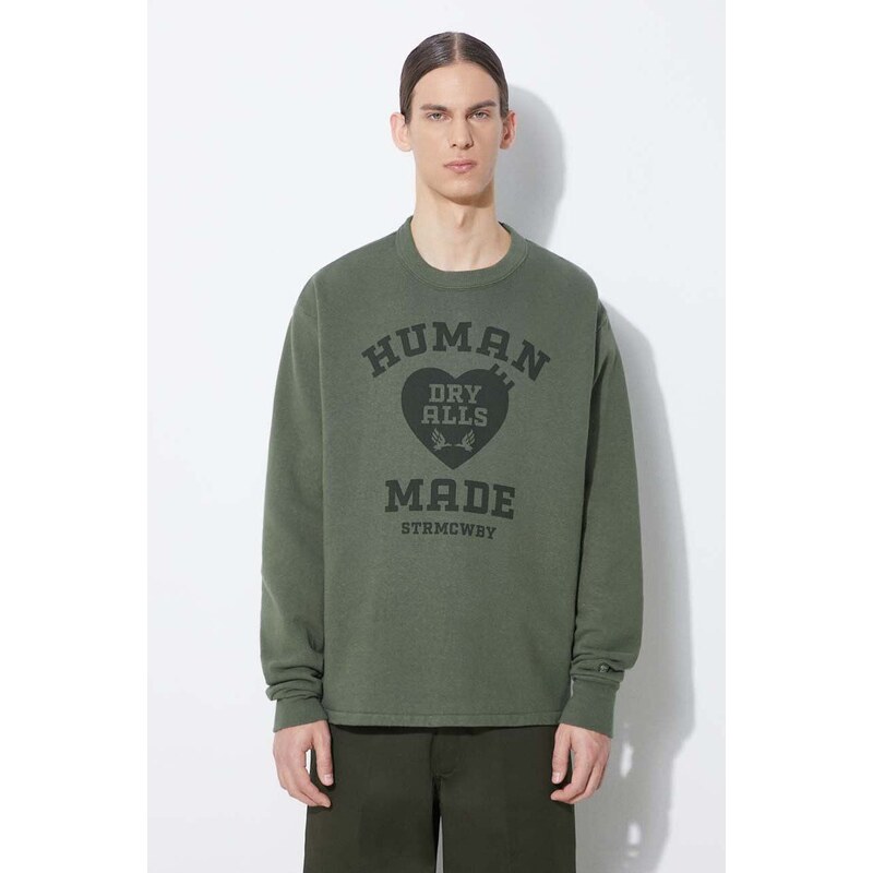 Human Made felpa in cotone Military Sweatshirt uomo colore verde HM27CS020