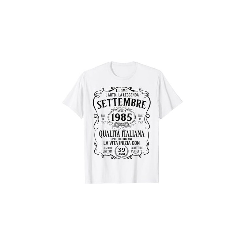 T-Shirt Compleanno Donna 100% Cotone - Nata A Settembre 1984 - Vestibilità Regolare - Idea Regalo Originale