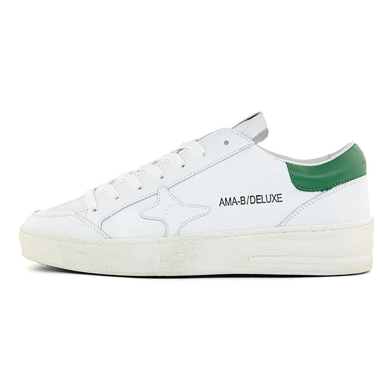 Ama Brand scarpe uomo Slam in pelle bianco verde