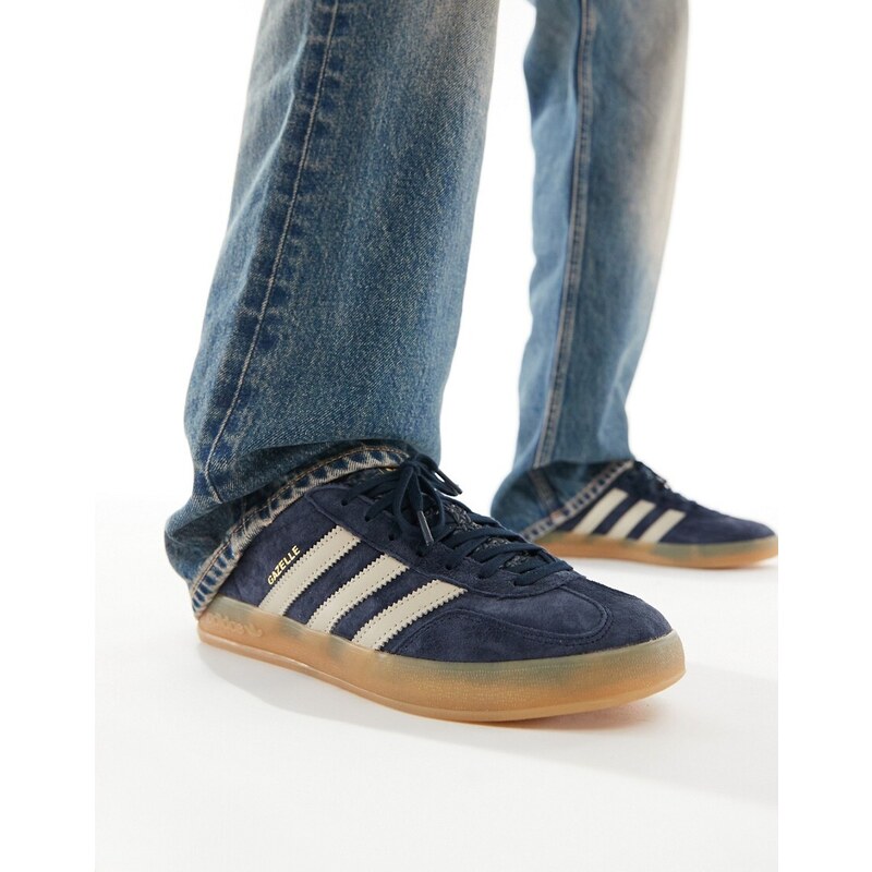 adidas Originals - Gazelle Indoor - Sneakers blu navy e beige-Multicolore
