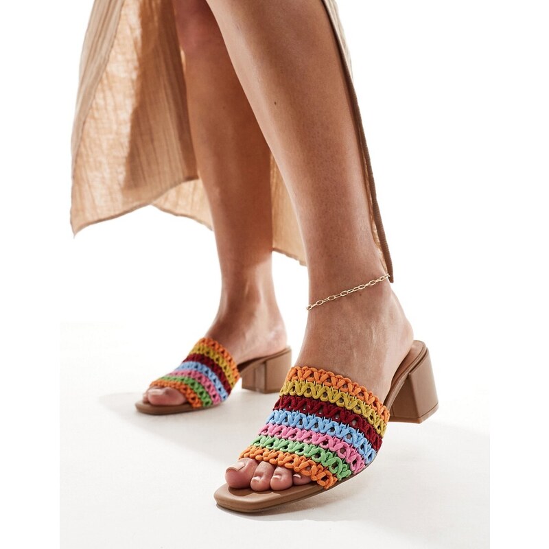 London Rebel Sabot all'uncinetto arcobaleno-Multicolore