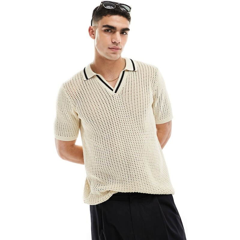Polo in maglia traforata main image 1