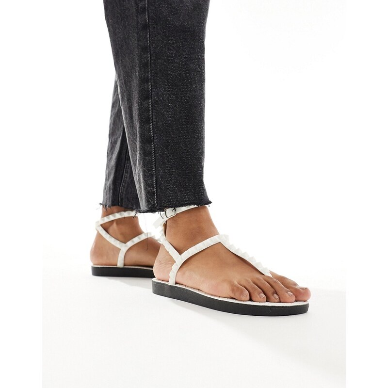 Sandali Bianchi Da Donna Con Cinturino Alla Caviglia Con Tacco A Campana 9 Cm Swish Jeans W042001205 P