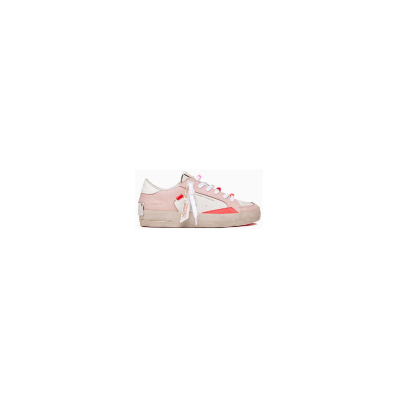 Sneaker donna bianca/rosa sk8 deluxe perline crime london 27100 37