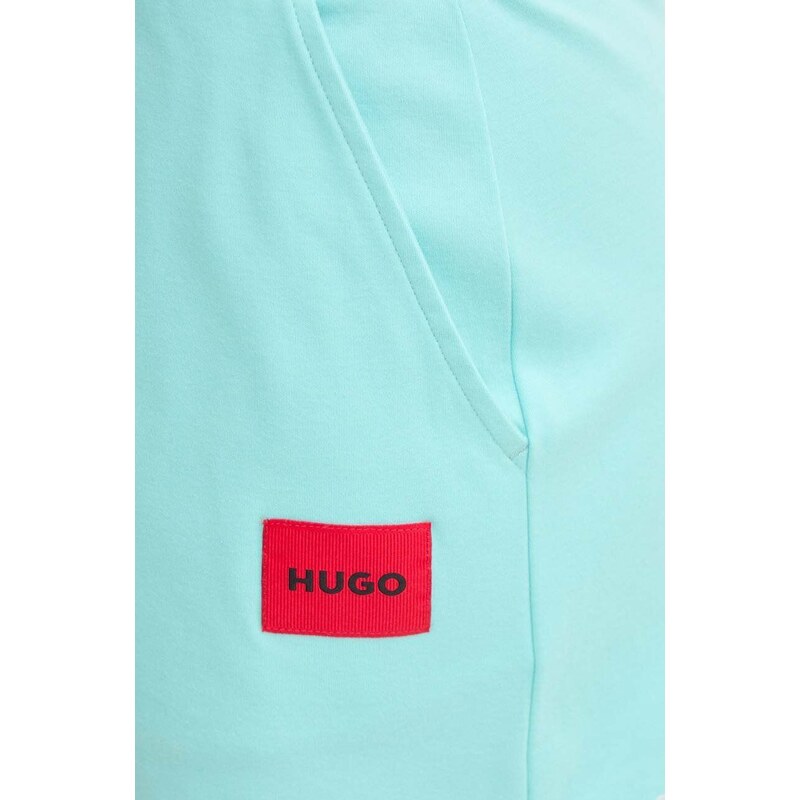 HUGO pantaloncini in cotone colore turchese 50514867