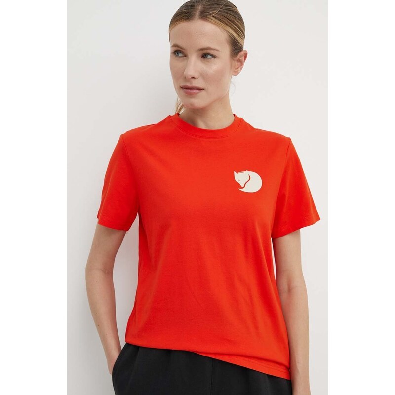 Fjallraven t-shirt Walk With Nature donna colore arancione F14600171