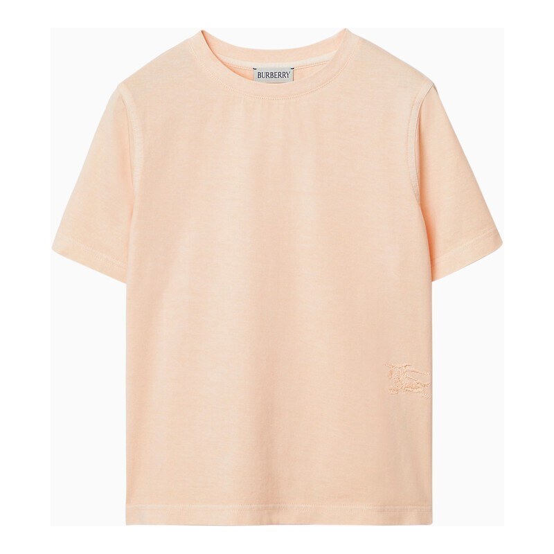 Burberry T-shirt girocollo color pesca in cotone