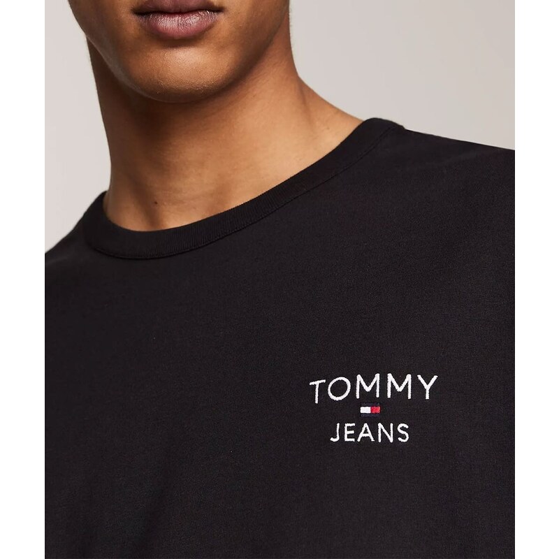 Tommy Jeans T-shirt regular con ricamo logo Nera Uomo
