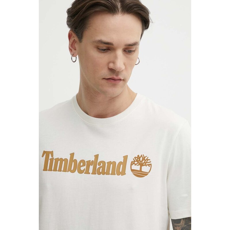 Timberland t-shirt in cotone uomo colore beige TB0A5UPQCM91