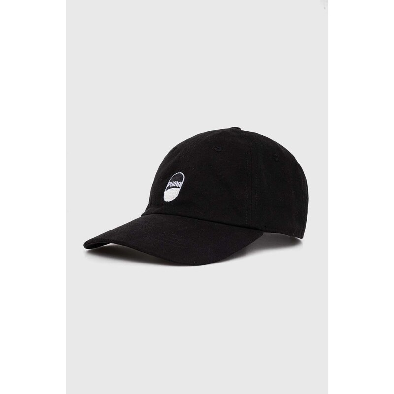 Puma berretto da baseball in cotone Downtown Low Curve Cap colore nero con applicazione 025312