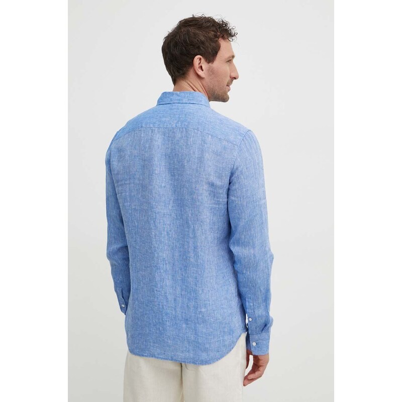 Michael Kors camicia di lino colore blu