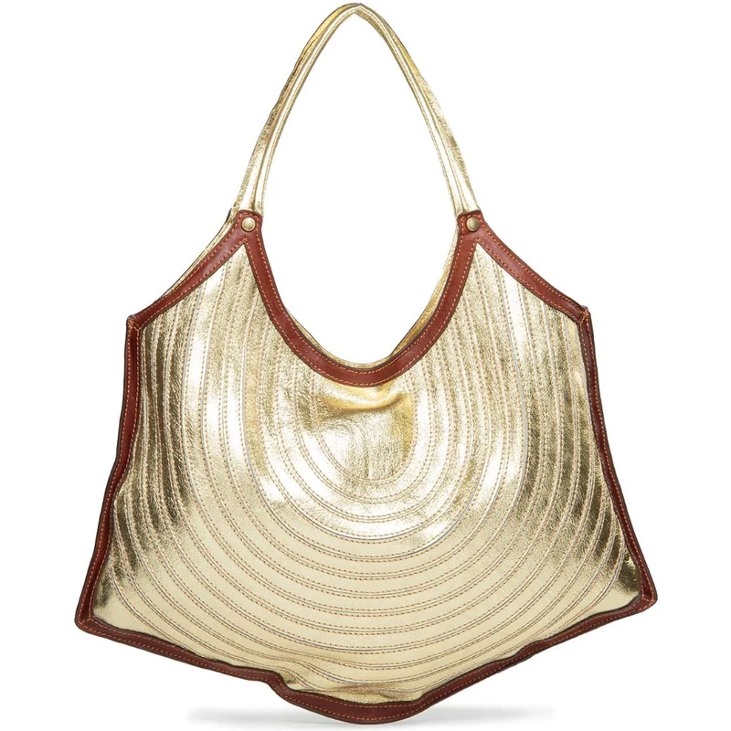 Caterina Lucchi shopping bag AGATA in pelle oro