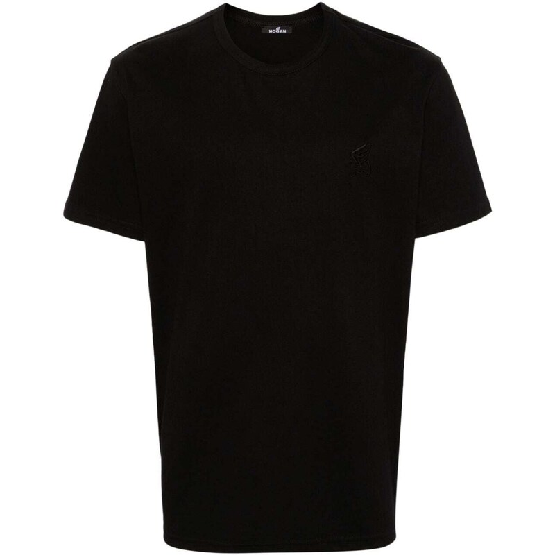Hogan T-shirt nera logo sul petto