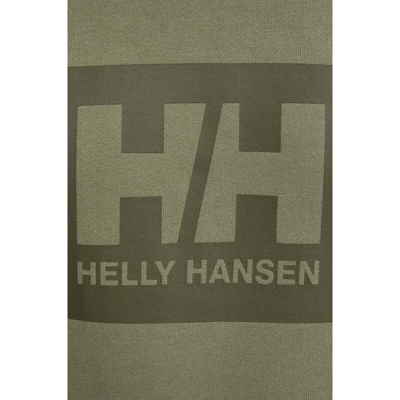 Helly Hansen felpa in cotone colore verde con cappuccio 62981