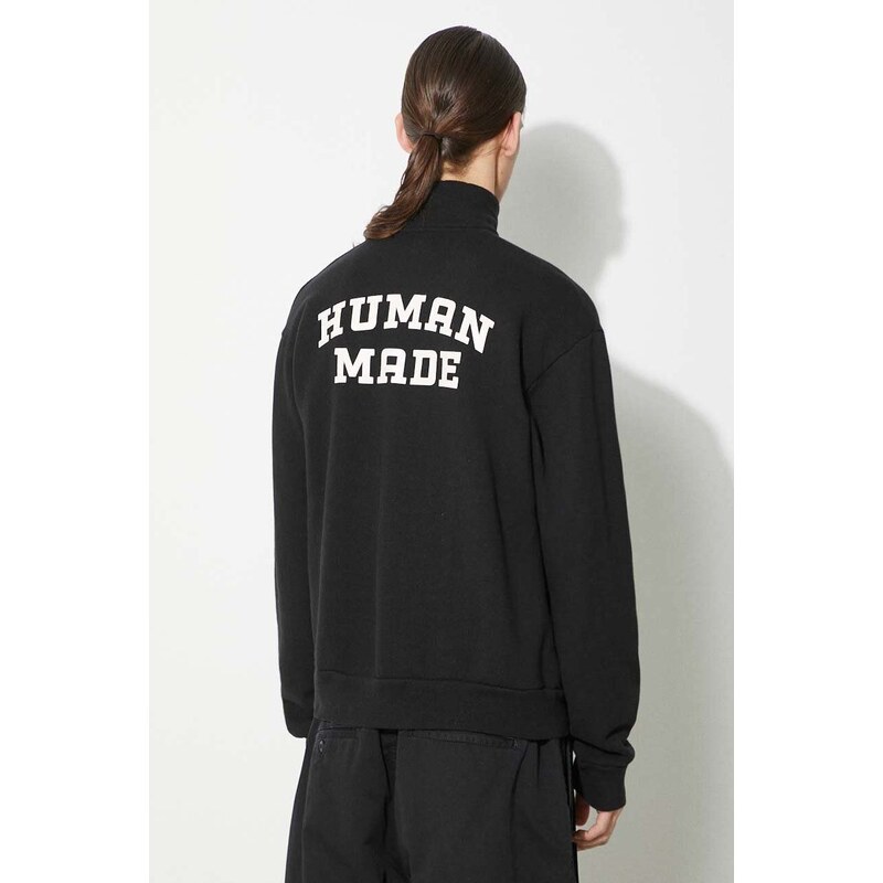 Human Made felpa in cotone Military Half-Zip Sweatshirt uomo colore nero HM27CS021