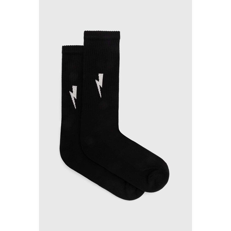 Neil Barrett calzini Bolt Cotton Skate Socks uomo colore nero MY77116A-Y9400-524N