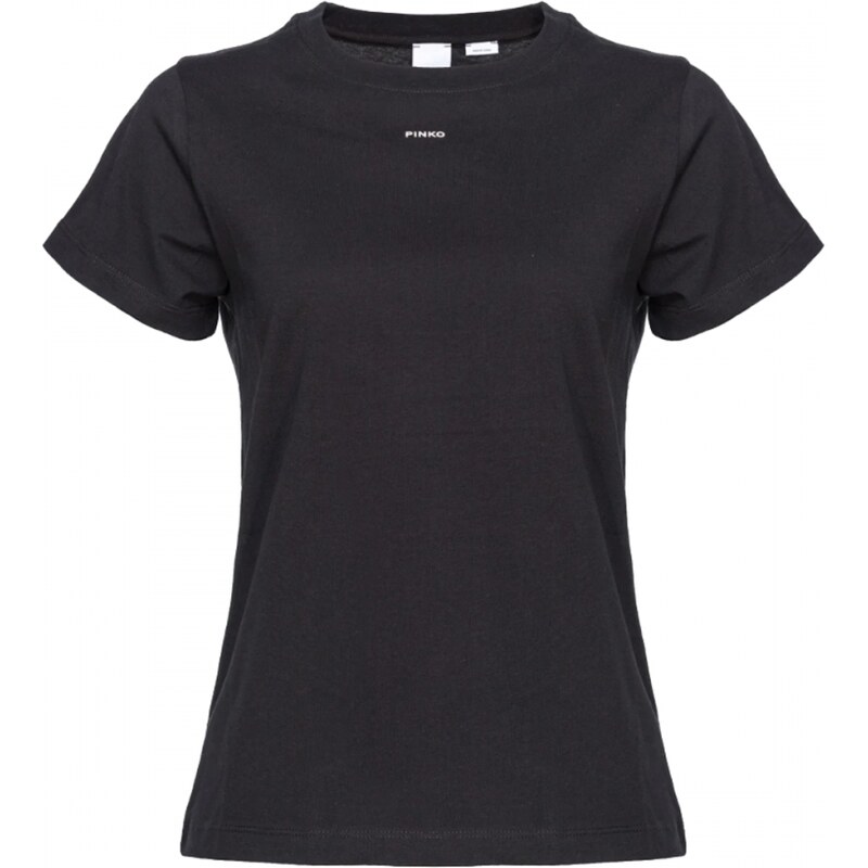 Pinko t-shirt da donna basic a maniche corte in jersey di cotone nera