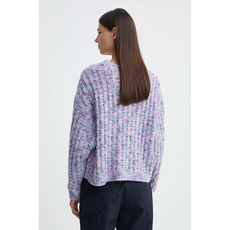American Vintage maglione in lana PULL ML COL ROND donna colore violetto POY18AE24