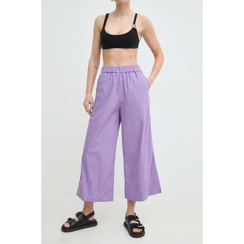 MAX&Co. pantaloni in cotone colore violetto 2416131024200