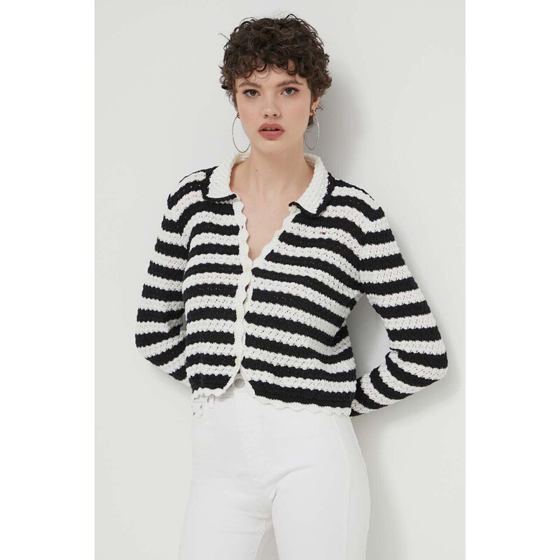 Tommy Jeans cardigan in cotone colore nero DW0DW17756