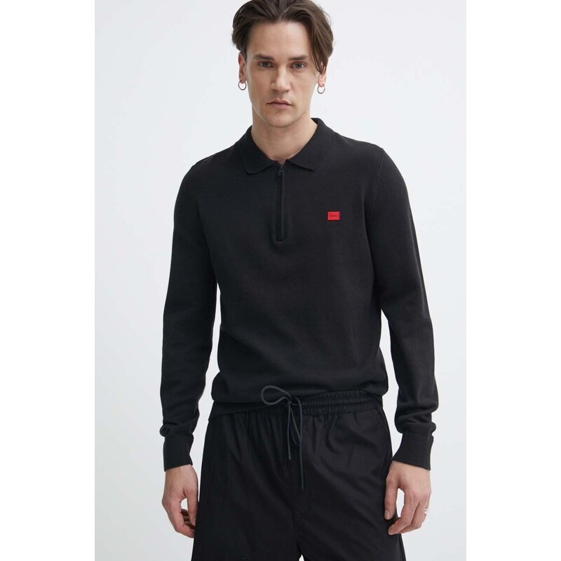 HUGO maglione in cotone colore nero 50510394
