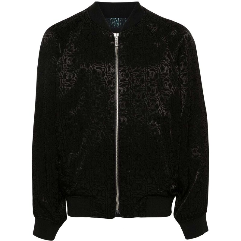JUST CAVALLI Giacca nera logo all-over