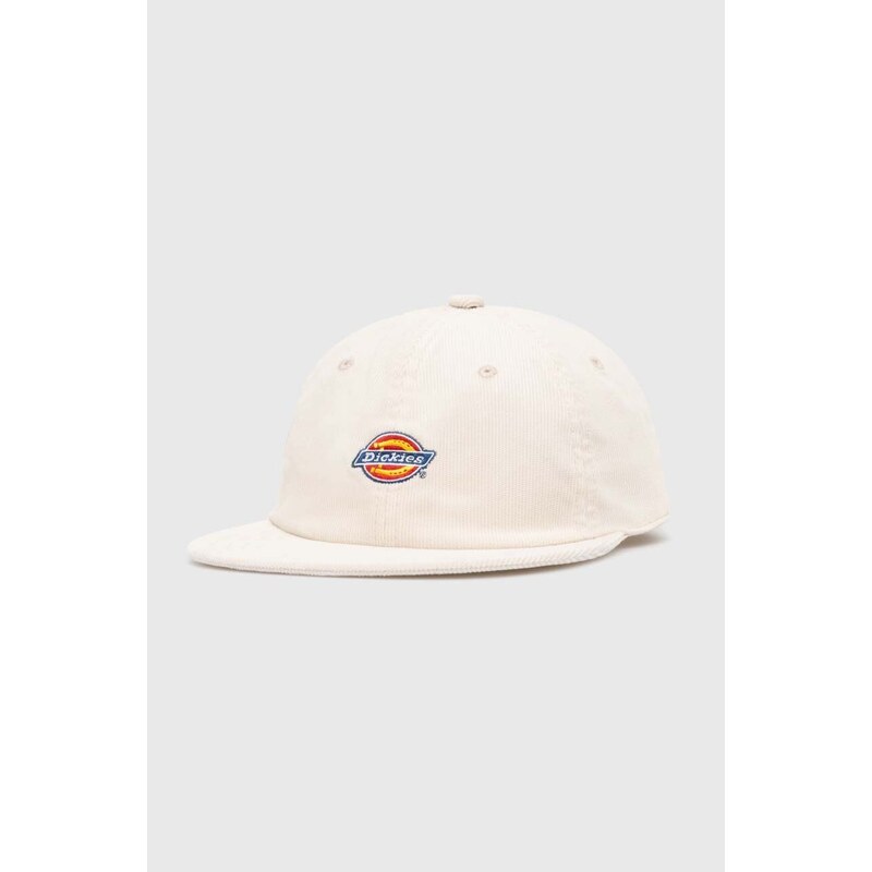Dickies cappello con visiera in velluto a coste CHASE CITY CAP colore bianco con applicazione DK0A4YPJ