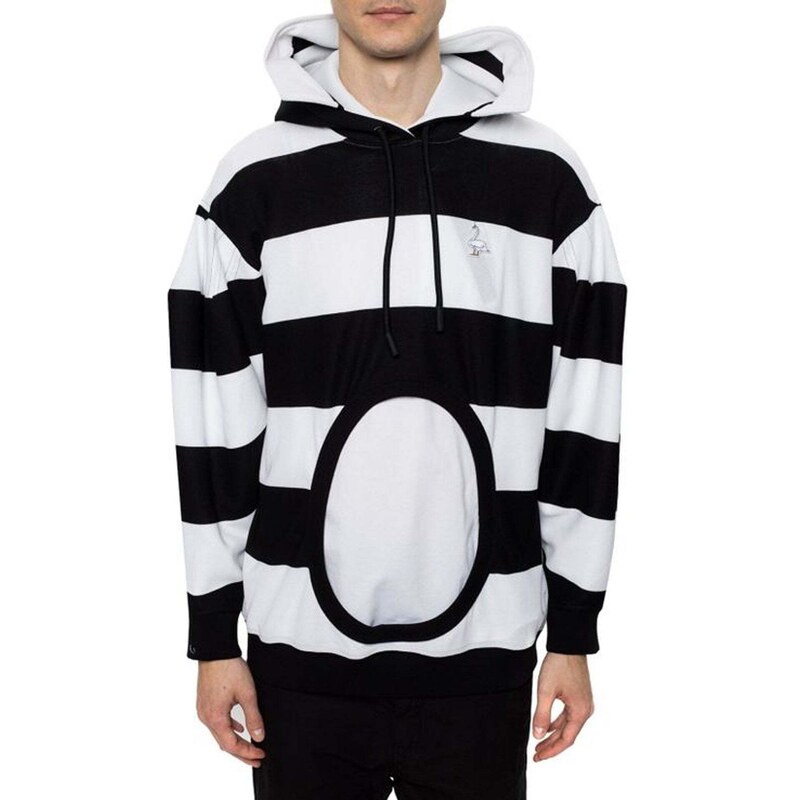 Burberry Cut-Out Striped Hooded Sweatshirt