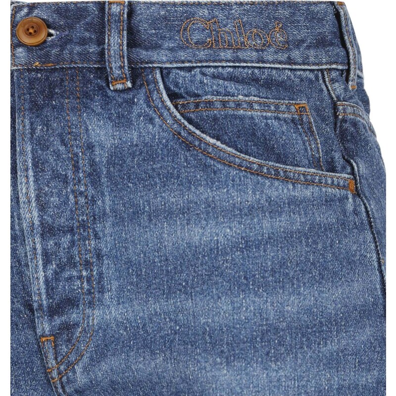 Chloe' Cotton Denim Flared Jeans