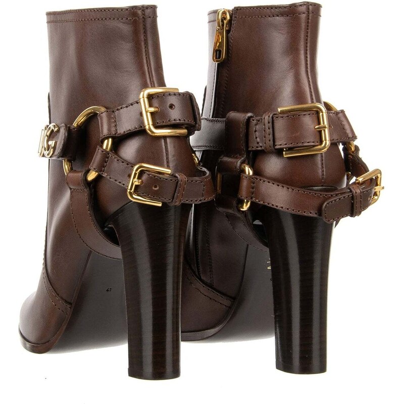 Dolce & Gabbana Caroline Leather Ankle Boots