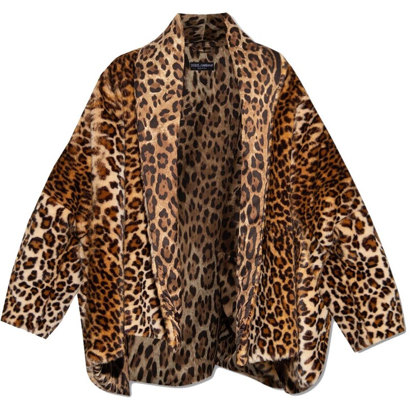 Dolce & Gabbana x Kim Leopard Faux Fur Jacket