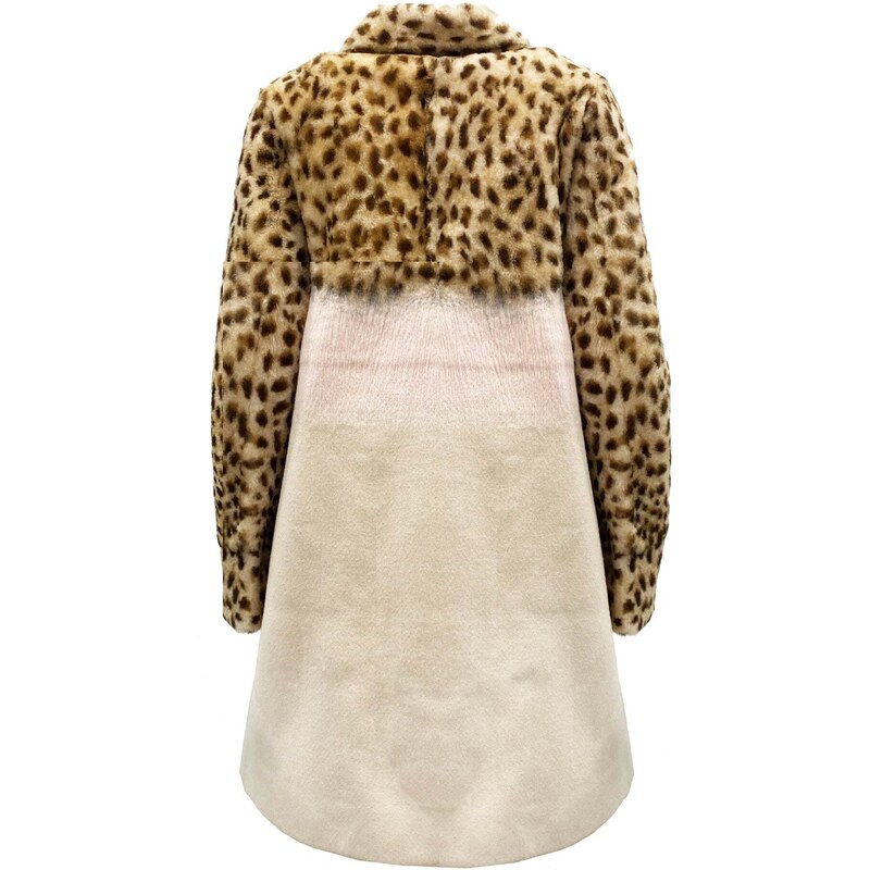Drome Leopard Sleeve Shearling Coat