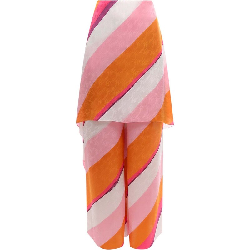 Fendi Ff Color-Block Draped Trousers