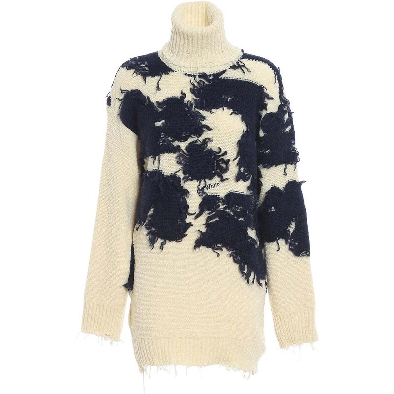 Off-White Wool And Silk Pullover