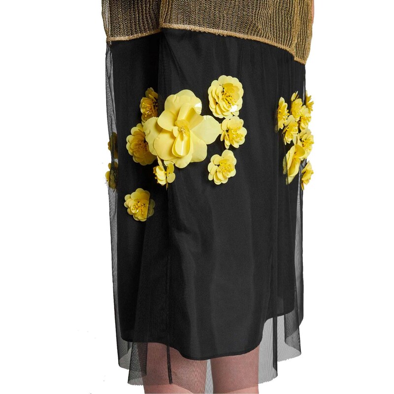 Prada 3D Flowers Lurex Knitted Dress