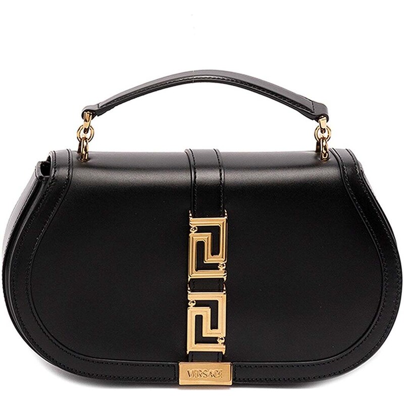 Versace Leather Greca Goddess Handle Bag