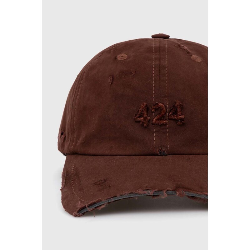 424 berretto da baseball Distressed Baseball Hat colore marrone FF4SMY01CP-TE003.770