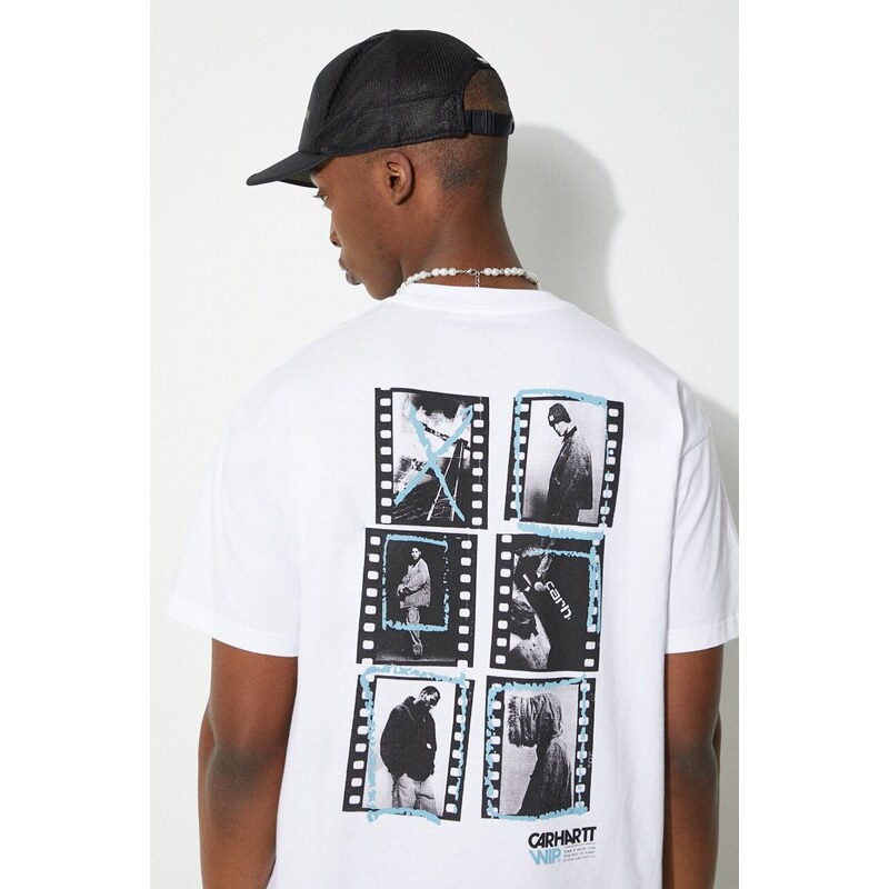 Carhartt WIP t-shirt in cotone S/S Contact Sheet T-Shirt uomo colore bianco I033178.02XX