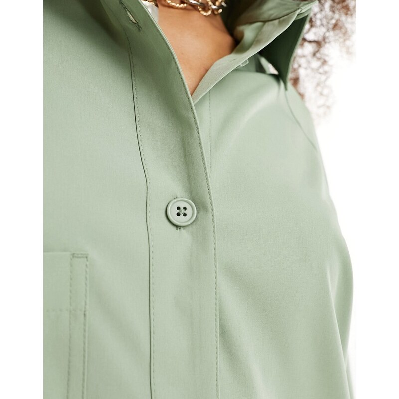 Threadbare - Sheila - Vestito camicia corto verde salvia