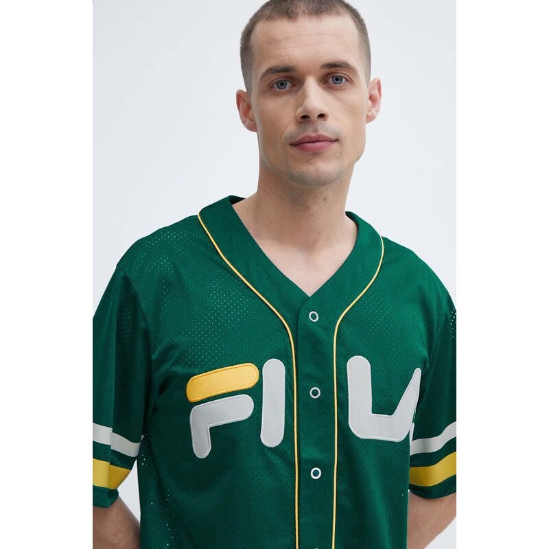 Fila t-shirt Lashio uomo colore verde con applicazione FAM0652