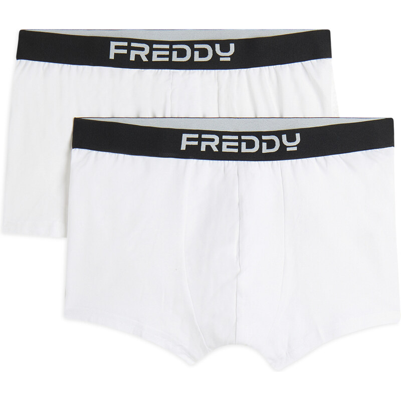 Freddy Pack 2 boxer uomo con elastico jacquard e logo a contrasto