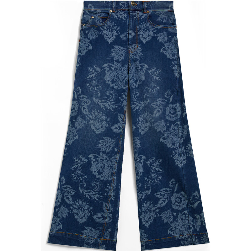 Freddy Jeans wide leg cropped con grafica floreale all over