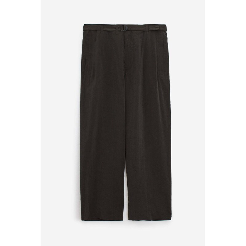 LEMAIRE Pantalone SEAMLESS BELTED in seta marrone
