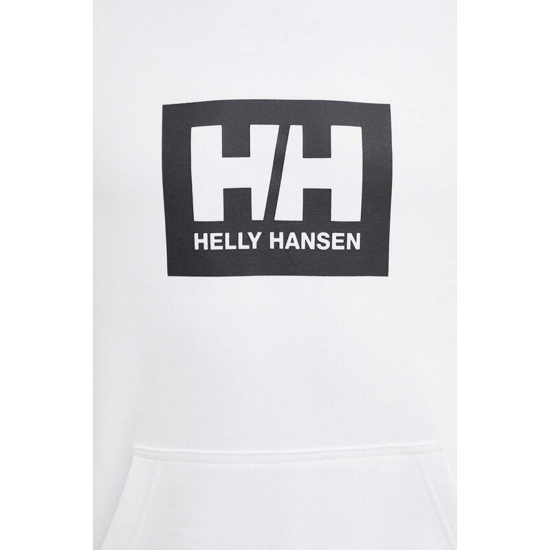 Helly Hansen felpa in cotone colore bianco con cappuccio 62981