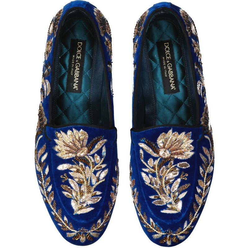 Dolce & Gabbana Embelished Velvet Loafers