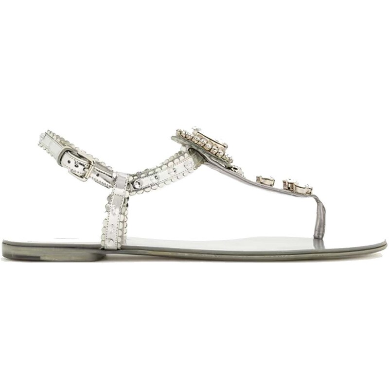 Dolce & Gabbana Crystal Leather Sandals